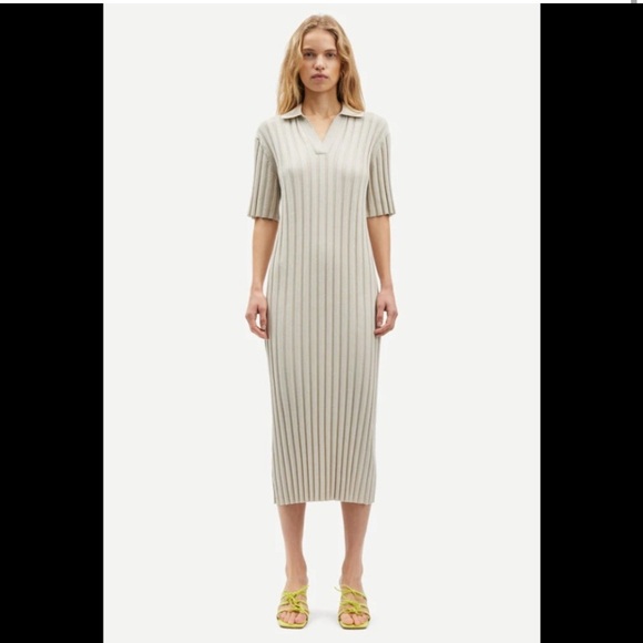 H&M slinky super minimalistic midi dress size M like the Row rib knit jersey - Picture 1 of 5